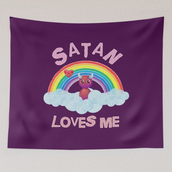 Item preview, Satan Loves me Rainbow Heart Cute Devil designed and sold by h44k0n.