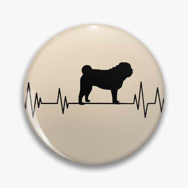Item preview,  pug Heartbeat dog Heartbeat Silhouette brown designed and sold by ELmezz.