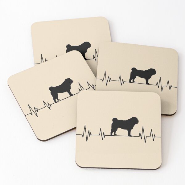 Item preview,  pug Heartbeat dog Heartbeat Silhouette brown designed and sold by ELmezz.