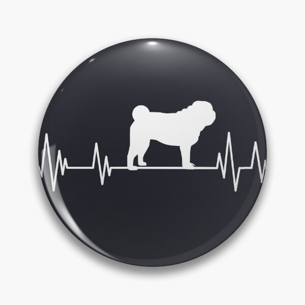 Item preview, pug Heartbeat dog Heartbeat Silhouette brown designed and sold by ELmezz.