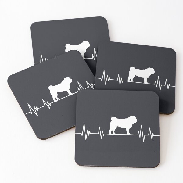Item preview, pug Heartbeat dog Heartbeat Silhouette brown designed and sold by ELmezz.