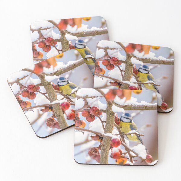 Item preview, Blue tit feeding on crabapple designed and sold by Marty-photo.