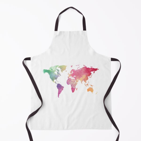 Item preview, Watercolor World Map Rainbow Colors designed and sold by ardasen.