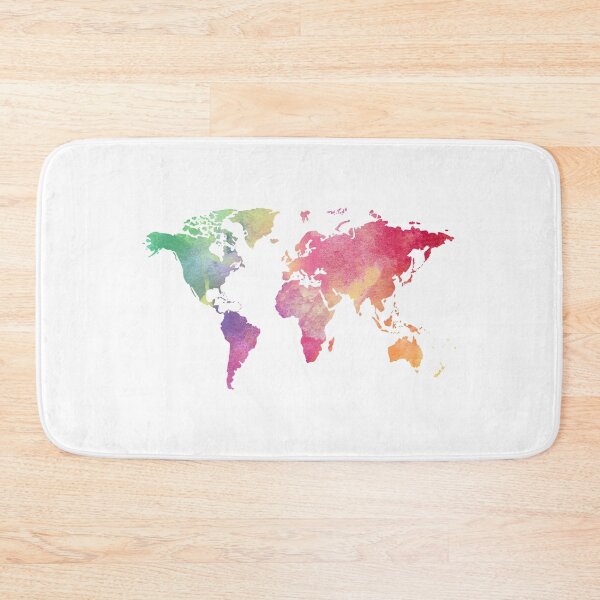 Item preview, Watercolor World Map Rainbow Colors designed and sold by ardasen.