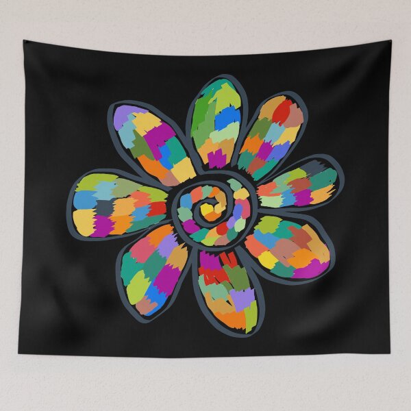 Item preview, That Big Colorful Flower on Black designed and sold by foft.