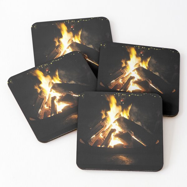 Item preview, Glowing bonfire in the fire dish designed and sold by wineandwords.