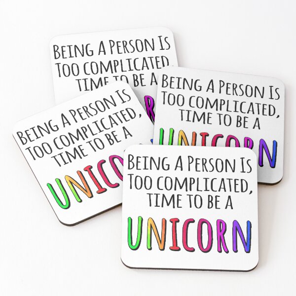 Item preview, Rainbow Unicorn Gift Quote, Being A Person Is Too Complicated designed and sold by WallArt01.