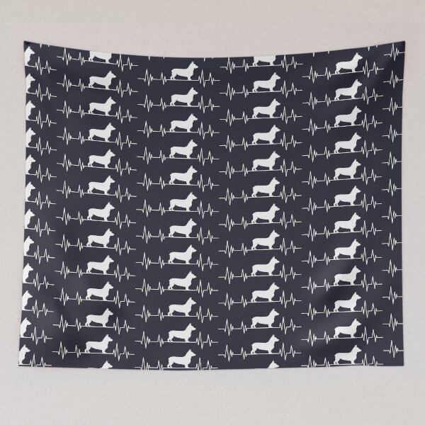 Artikelvorschau, Corgi Heartbeat Hund Heartbeat Corgis Silhouette entworfen und verkauft von ELmezz.