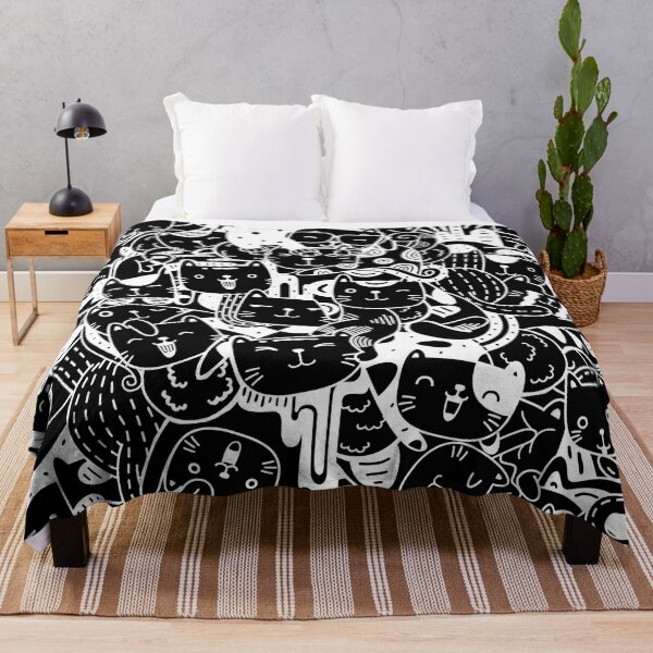 Item preview, Doodles Cats pattern for cat lovers (Dark version) designed and sold by angus77ok.