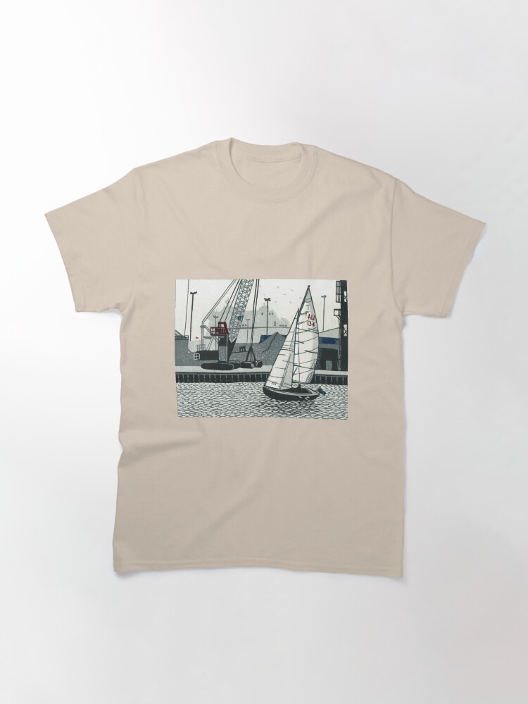 Alternate view of Poole Quay - Original linocut by Francesca Whetnall Classic T-Shirt