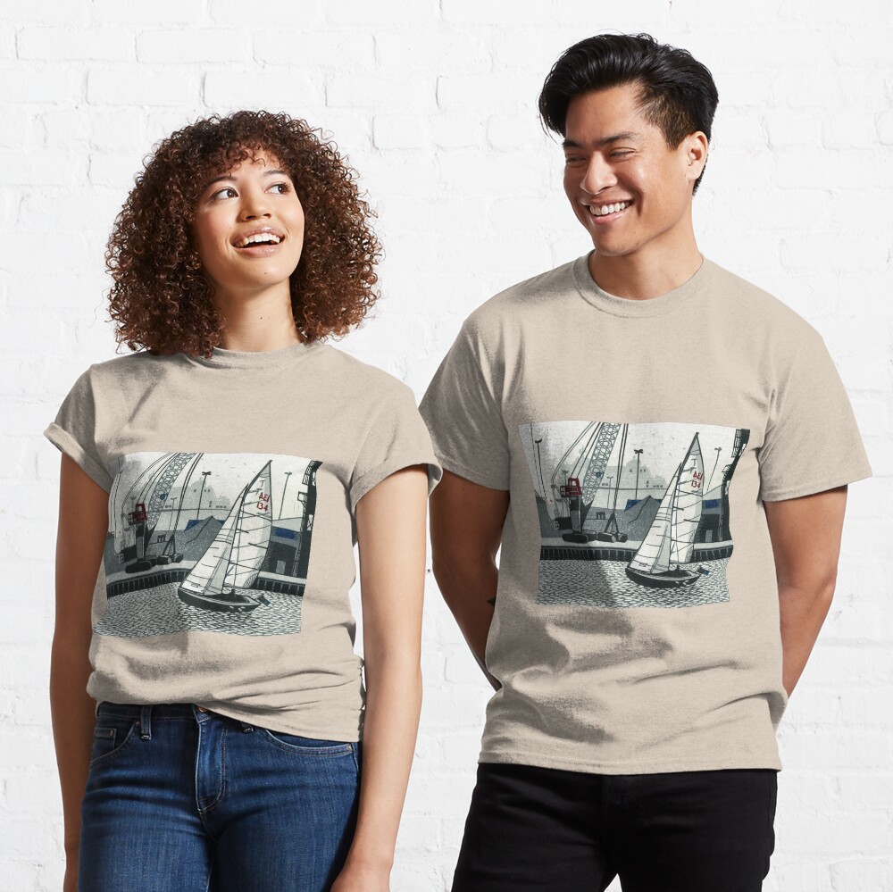 Poole Quay - Original linocut by Francesca Whetnall Classic T-Shirt