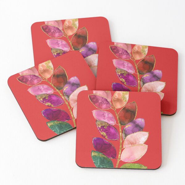 Item preview, Glittery multicolor watercolor golden leaves designed and sold by AnnieHochmann.