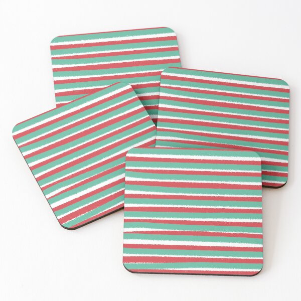 Item preview, Red, White and Green, Christmas Striped Design designed and sold by RhubarbMyrtle.