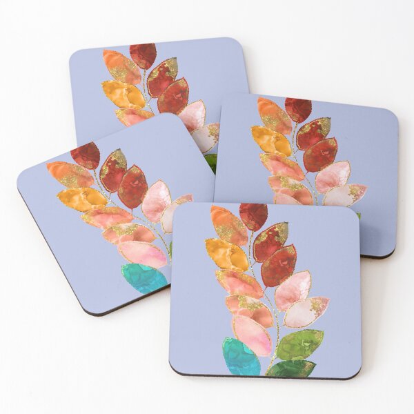 Item preview, Glittery multicolor watercolor golden leaves designed and sold by AnnieHochmann.