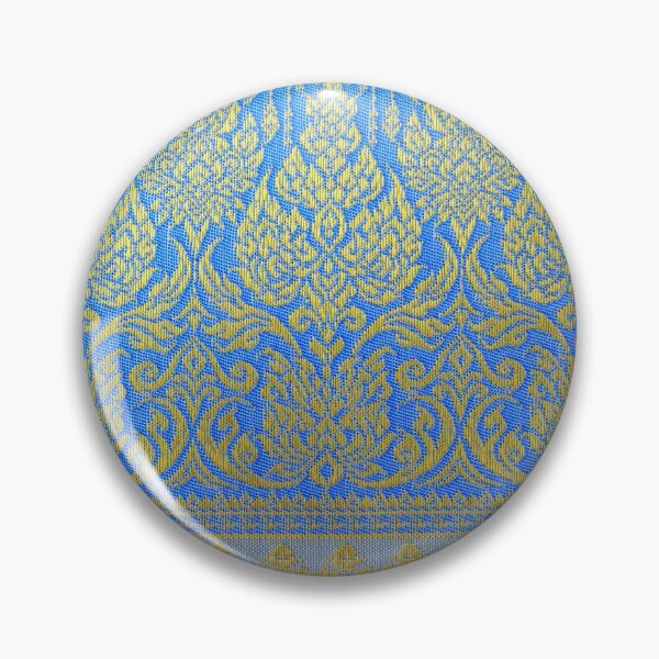 Item preview, Thai Silk - Azure Blue Gold Thai Traditional Silkworms designed and sold by Gymmer-Life.