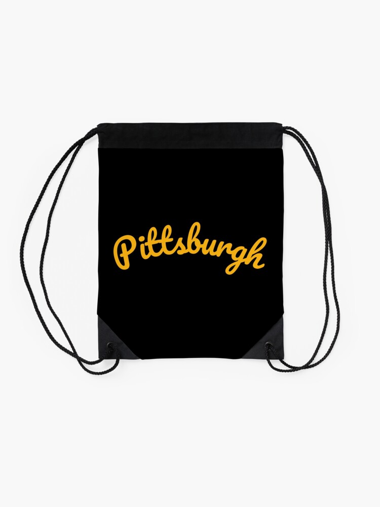 Alternate view of Pittsburgh Steel City 412 Pennsylvania Cursive Text Drawstring Bag