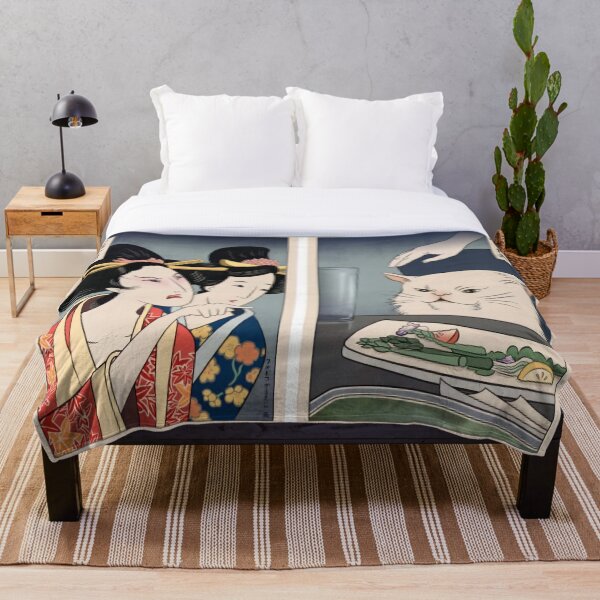 Smudge The Cat meme Art Throw Blanket