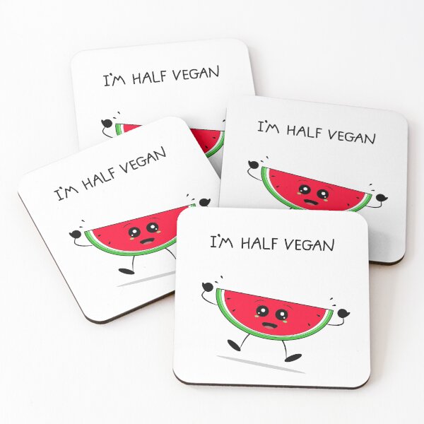 Item preview, I'm half vegan watermelon designed and sold by Coowo22.