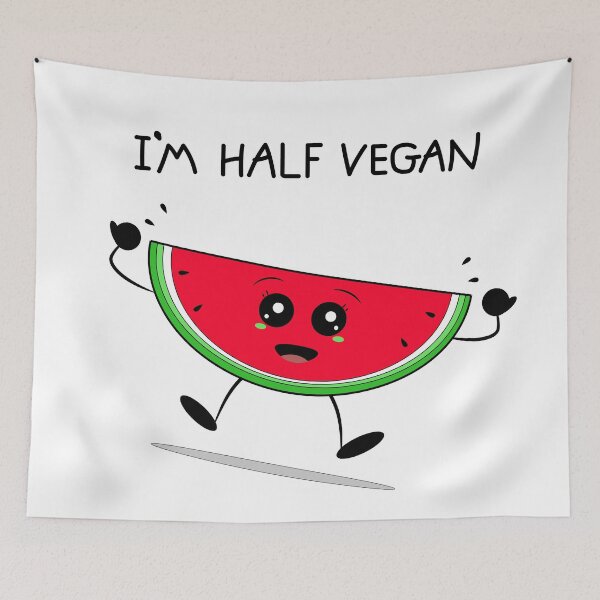 Item preview, I'm half vegan watermelon designed and sold by Coowo22.