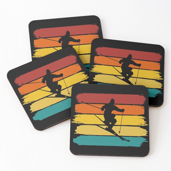 Item preview, Skier - Retro Brush Stripes designed and sold by HeatherPore.