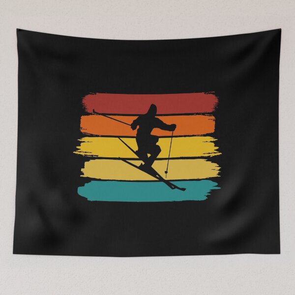 Item preview, Skier - Retro Brush Stripes designed and sold by HeatherPore.