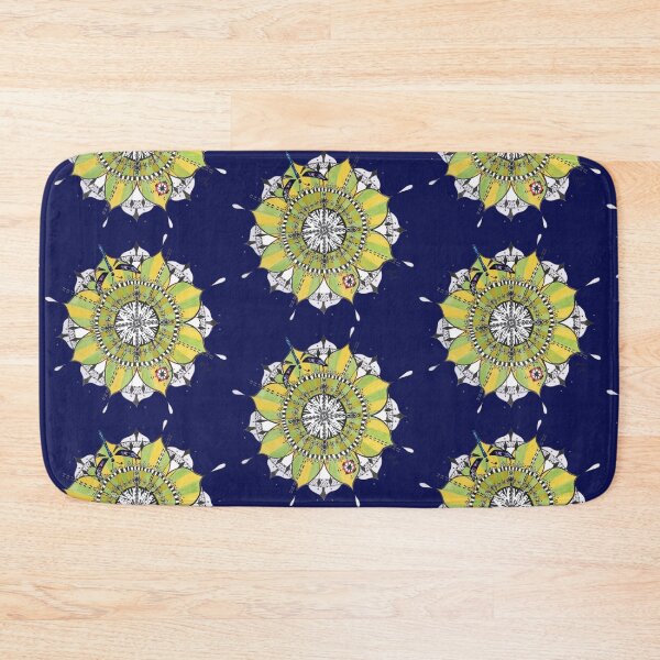 Item preview, Mandala Dragonfly Yellow Green Colours Prepare For Swift Action Dark Blue designed and sold by SpiritGifts.