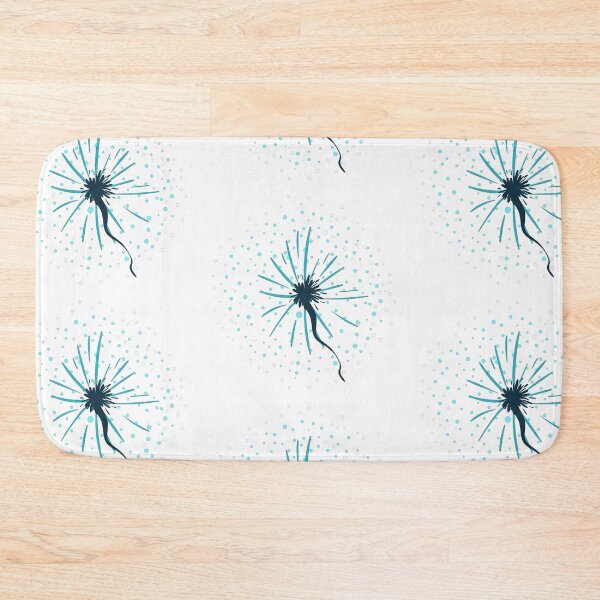 Item preview, Blue dandelion flower seeds on white background designed and sold by Kristellabeauty.