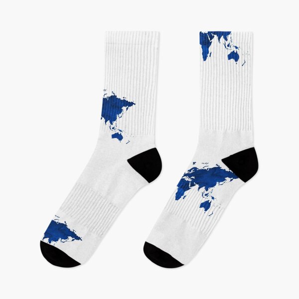Item preview, Watercolor World Map Midnight Blue designed and sold by ardasen.