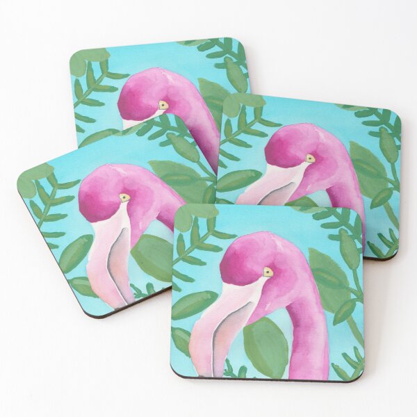 Artikelvorschau, florale tropische Flamingo Aquarell Vogel Kunst entworfen und verkauft von TheWaterBirds.