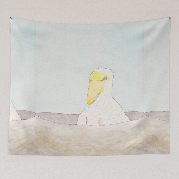 Item preview, Wood Stork chick bird painting designed and sold by TheWaterBirds.