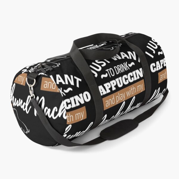 Item preview, I just want to drink Cappuccino and play with my Dachshund | black designed and sold by TheDachshund.