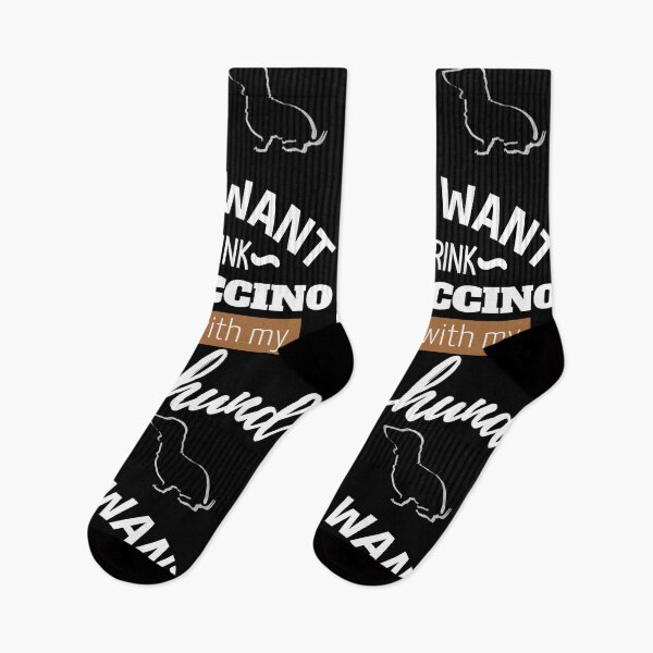 Item preview, I just want to drink Cappuccino and play with my Dachshund | black designed and sold by TheDachshund.