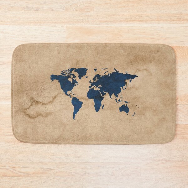 Item preview, Midnight Blue Watercolor Rustic World Map  designed and sold by ardasen.