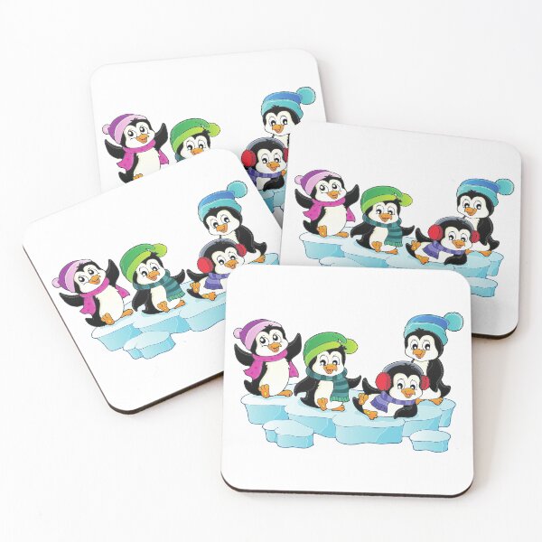 Item preview, Penguin Friends Enjoying Antarctica Winter Snow Sports designed and sold by treasure-crafts.