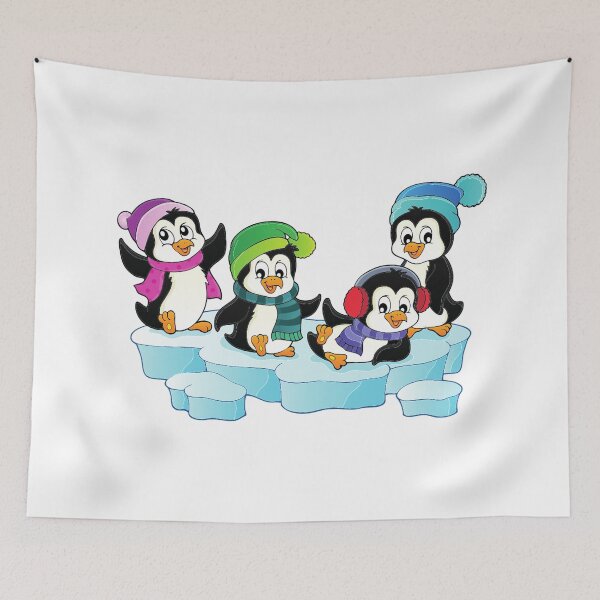 Item preview, Penguin Friends Enjoying Antarctica Winter Snow Sports designed and sold by treasure-crafts.