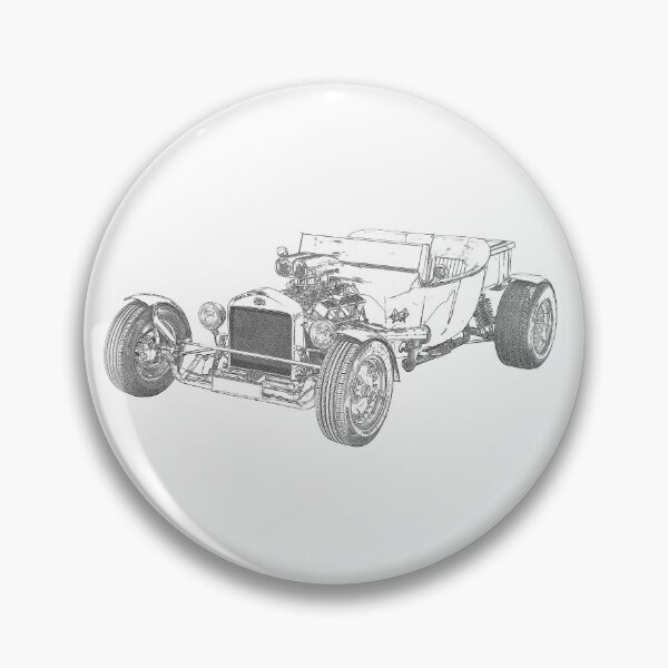 Item preview, Ford Hotrod Red Vintage Wireframe designed and sold by Auto-Prints.