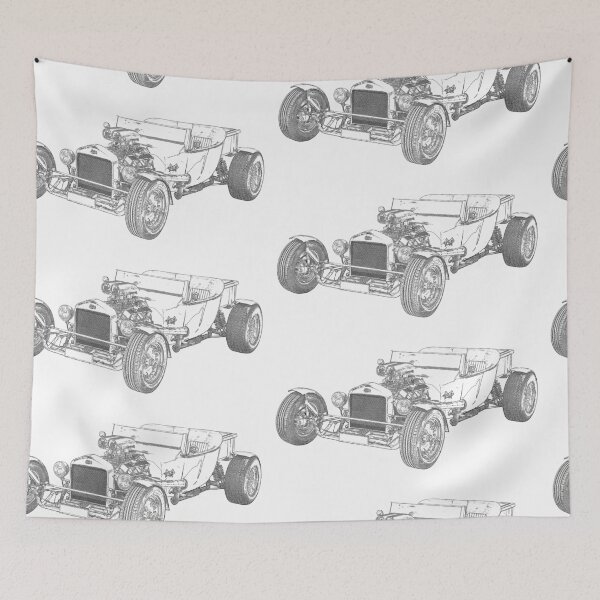 Item preview, Ford Hotrod Red Vintage Wireframe designed and sold by Auto-Prints.