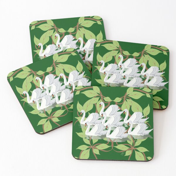 12 Days of Christmas: Seven Swans A Swimming Coasters (Set of 4)