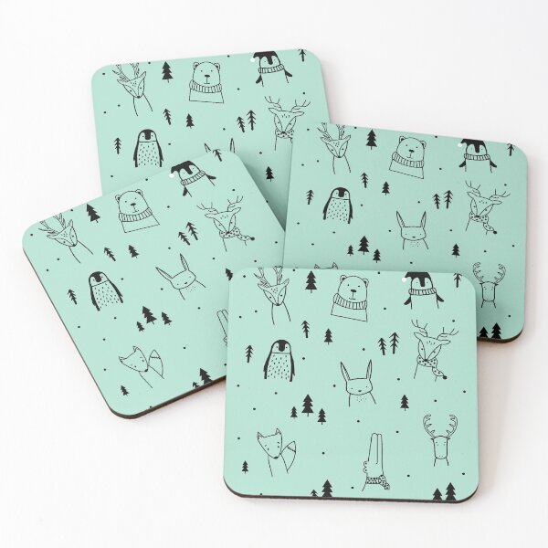 Item preview, Winter Christmas Pattern With Funny Animals designed and sold by mariasamu95.