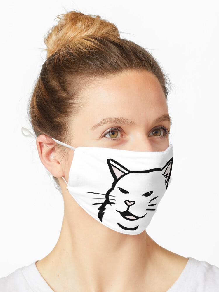 Masque Femme Crie Au Chat Blanc Meme Cartoon Par Mikaeel Redbubble