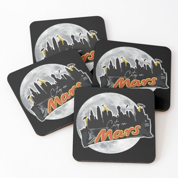 Item preview, City on Mars with a moon behind it and UFO's in the sky designed and sold by Fruit-Tee.