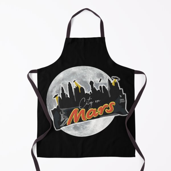 Item preview, City on Mars with a moon behind it and UFO's in the sky designed and sold by Fruit-Tee.