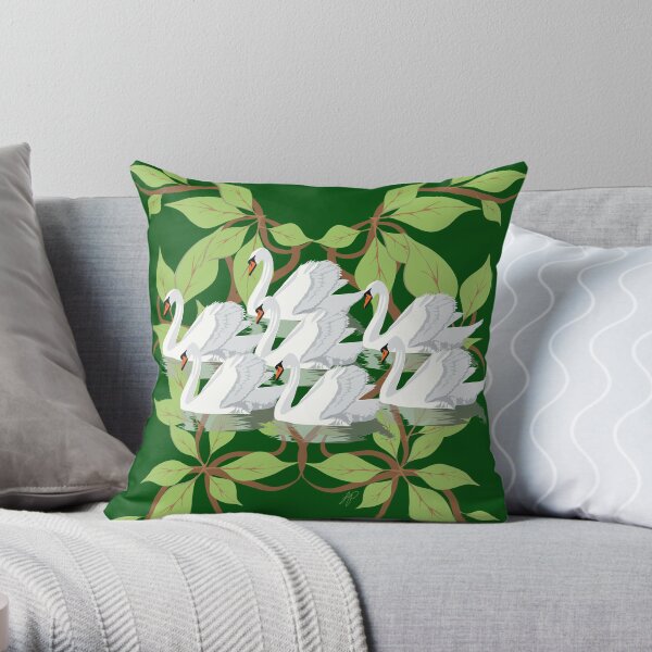 12 Days of Christmas: Seven Swans A Swimming Throw Pillow