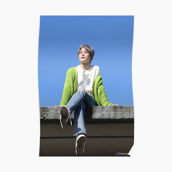 Bts Life Goes On Jimin Individual Photo Blue Background Poster For