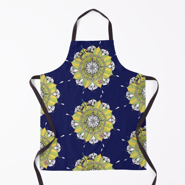 Item preview, Mandala Dragonfly Yellow Green Colours Prepare For Swift Action Dark Blue designed and sold by SpiritGifts.