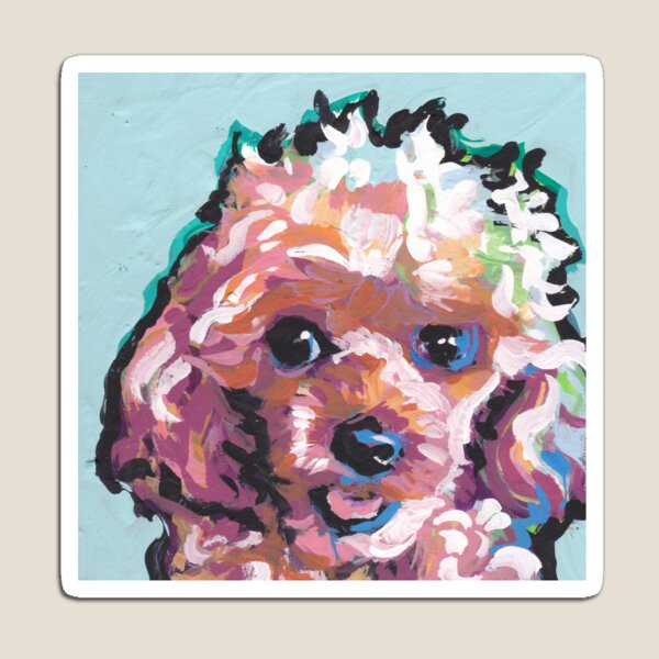 Toy Poodle Dog Bright colorful pop dog art Magnet