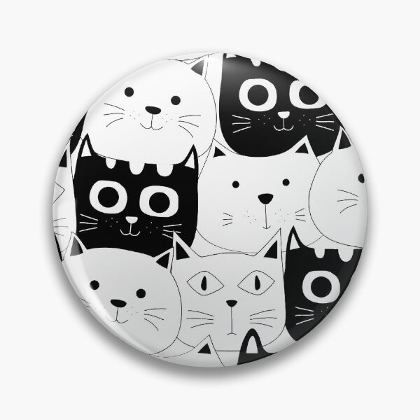 Item preview, Cute Cats Patterns ,Vintage Cute Cat Patterns, Cat lovers Patterns, White and Black Cat Patterns  designed and sold by garniturex.