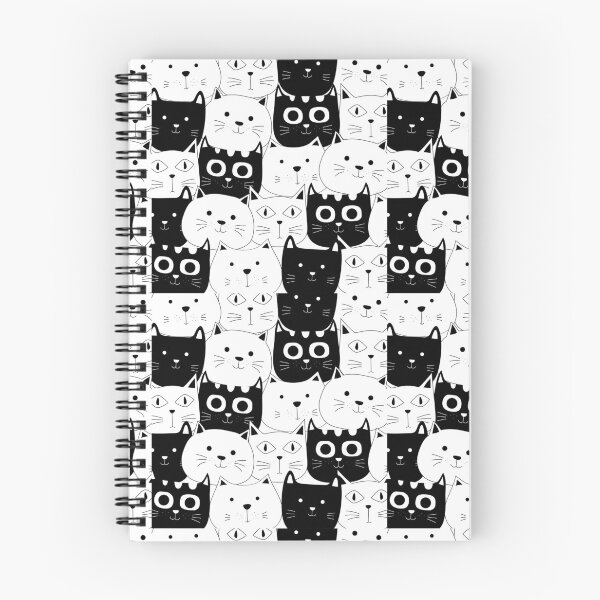 Item preview, Cute Cats Patterns ,Vintage Cute Cat Patterns, Cat lovers Patterns, White and Black Cat Patterns  designed and sold by garniturex.