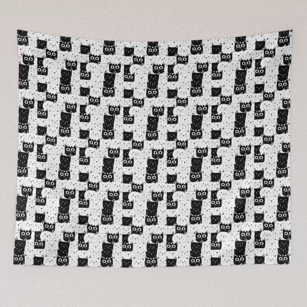 Item preview, Cute Cats Patterns ,Vintage Cute Cat Patterns, Cat lovers Patterns, White and Black Cat Patterns  designed and sold by garniturex.