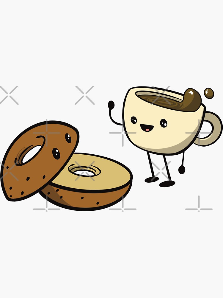 "Coffee Meets Bagel" Sticker for Sale by NarwhalArt Redbubble